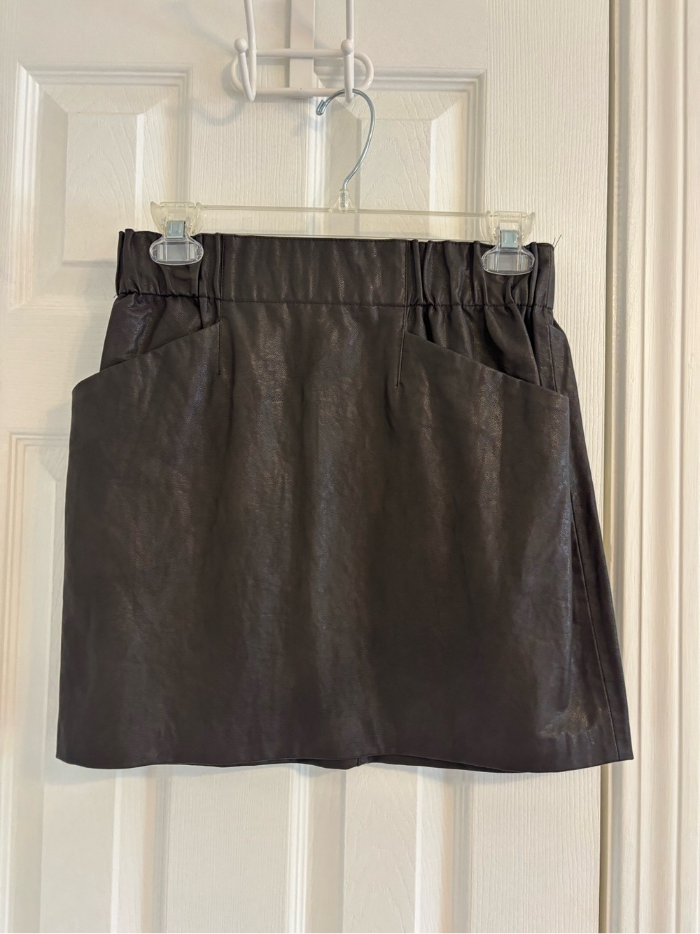 Zara Faux Leather Mini Skirt with Elastic Waist